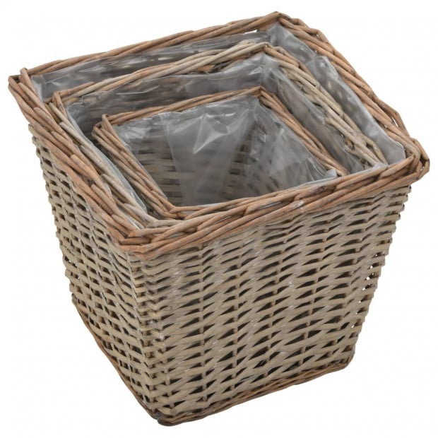 Raised Bed 3 Pcs Wicker With Pe Lining Image 4