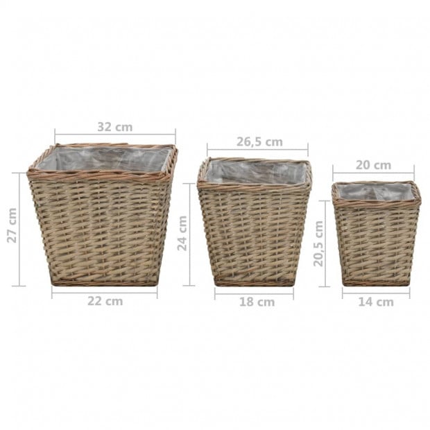 Raised Bed 3 Pcs Wicker With Pe Lining Image 8