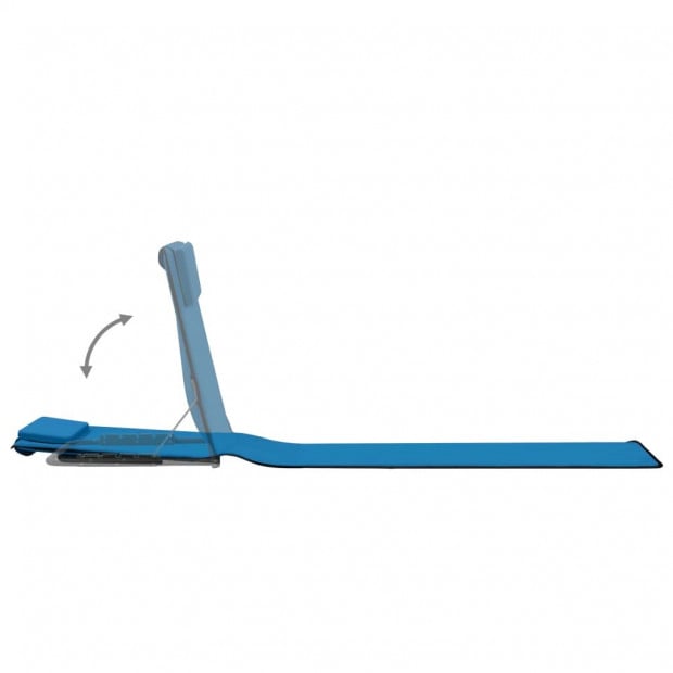 Folding Beach Mats 2 Pcs Steel And Fabric Blue Image 6
