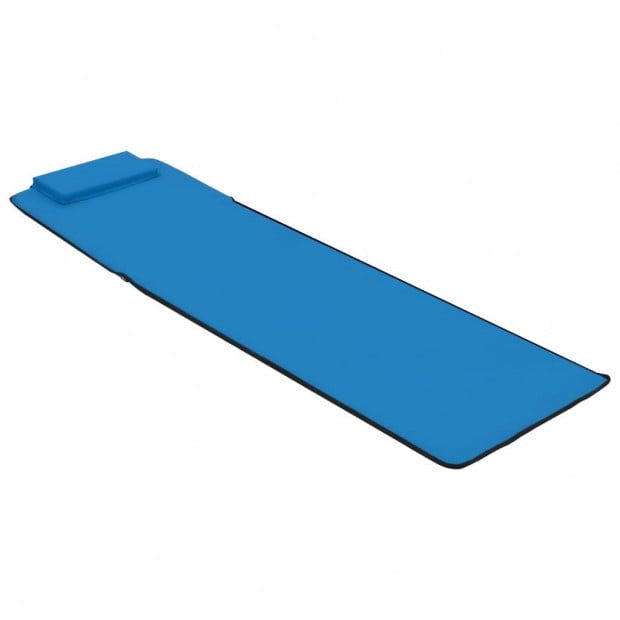Folding Beach Mats 2 Pcs Steel And Fabric Blue Image 7