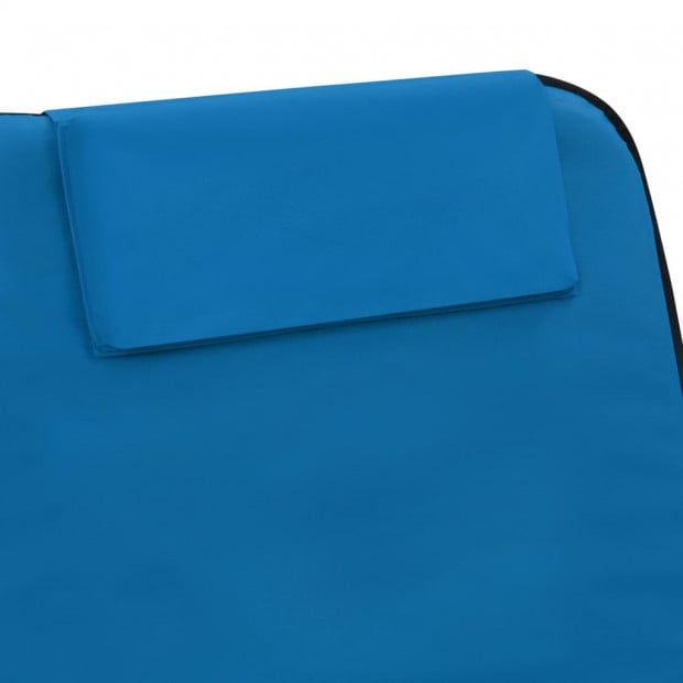 Folding Beach Mats 2 Pcs Steel And Fabric Blue Image 10