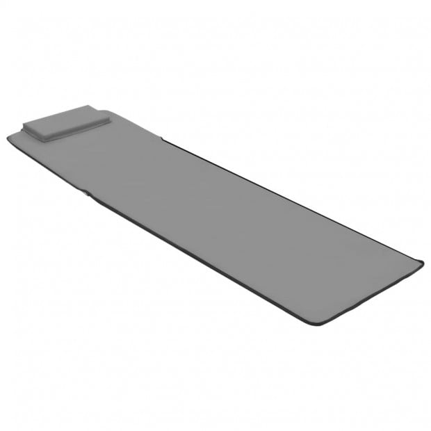 Folding Beach Mats 2 Pcs Steel And Fabric Grey Image 7