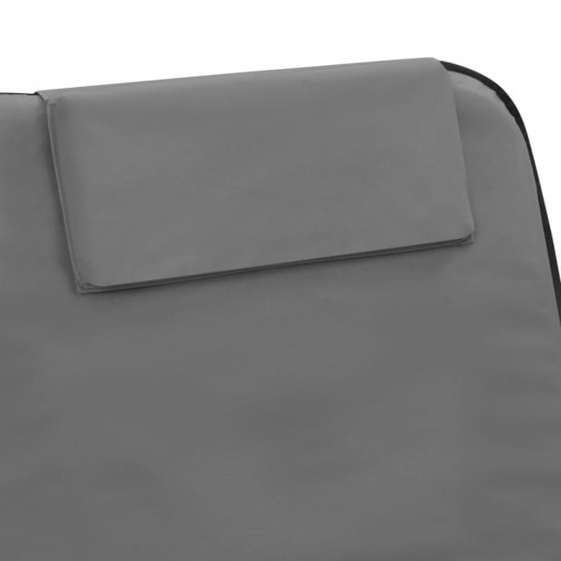 Folding Beach Mats 2 Pcs Steel And Fabric Grey Image 10