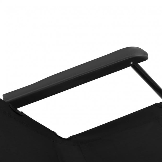 Folding Sun Loungers 2 Pcs With Footrests Steel Black Image 11