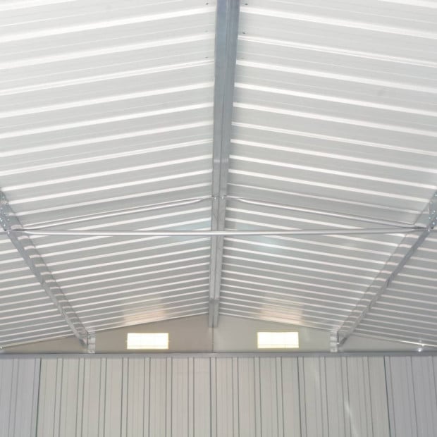 Garden Shed 257x497x178 Cm Metal Grey Image 2