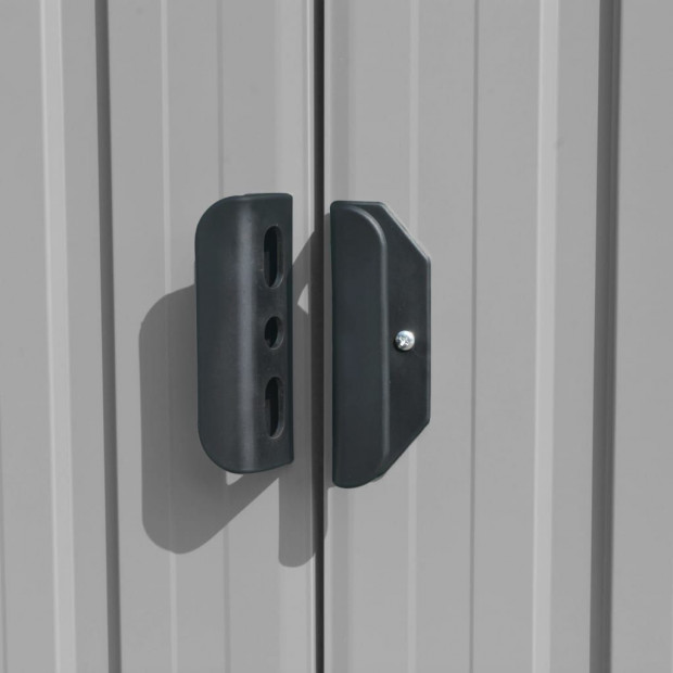 Garden Shed 257x497x178 Cm Metal Grey Image 3