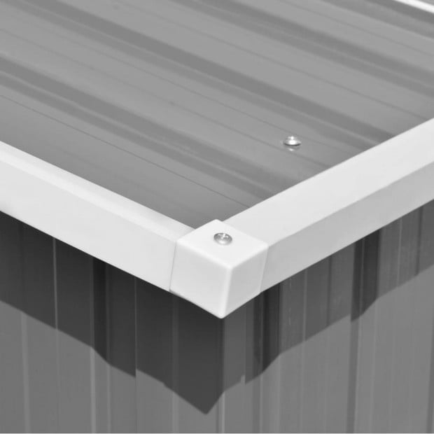 Garden Shed 257x497x178 Cm Metal Grey Image 4