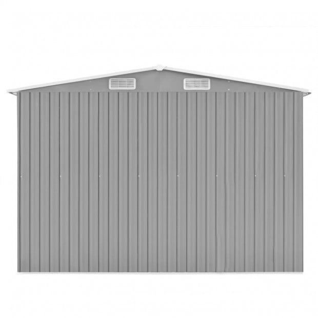 Garden Shed 257x497x178 Cm Metal Grey Image 6