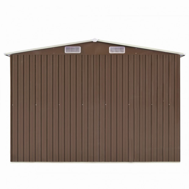 Garden Shed 257x497x178 Cm Metal Brown Image 6