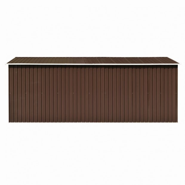 Garden Shed 257x497x178 Cm Metal Brown Image 7