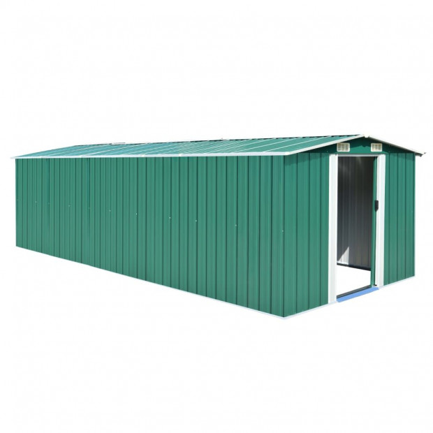 Garden Shed 257x597x178 Cm Metal Green