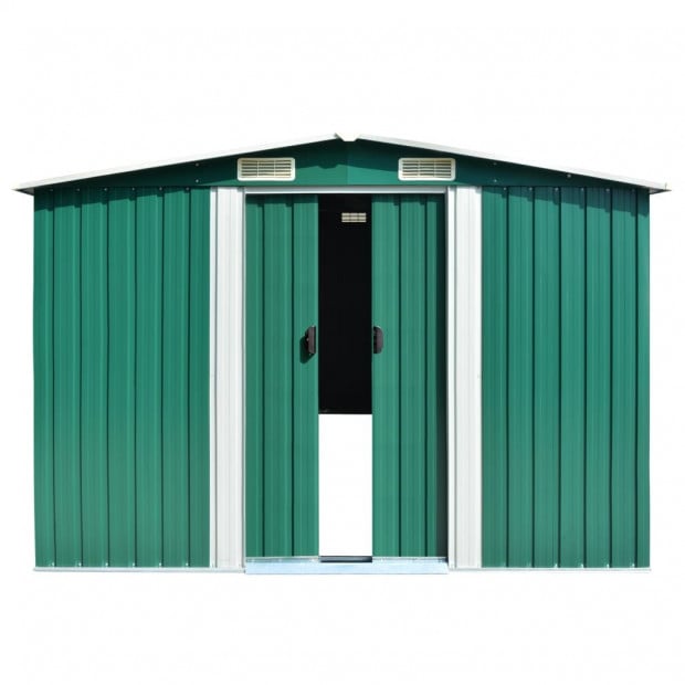 Garden Shed 257x597x178 Cm Metal Green Image 5