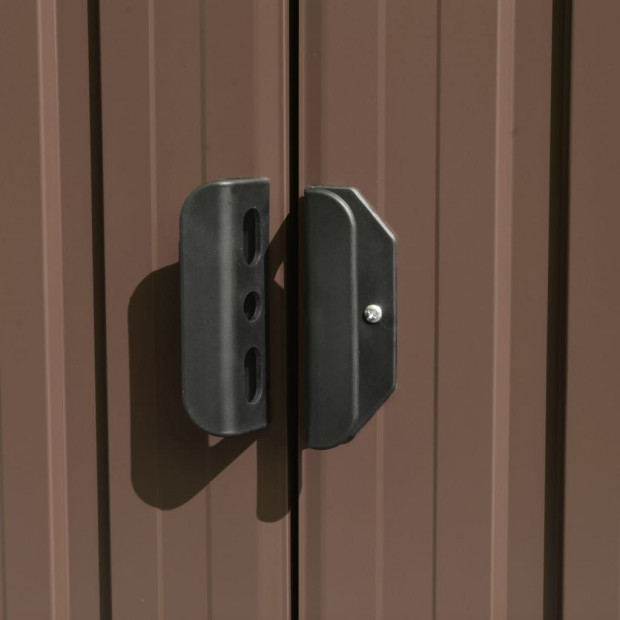 Garden Shed 257x597x178 Cm Metal Brown Image 3