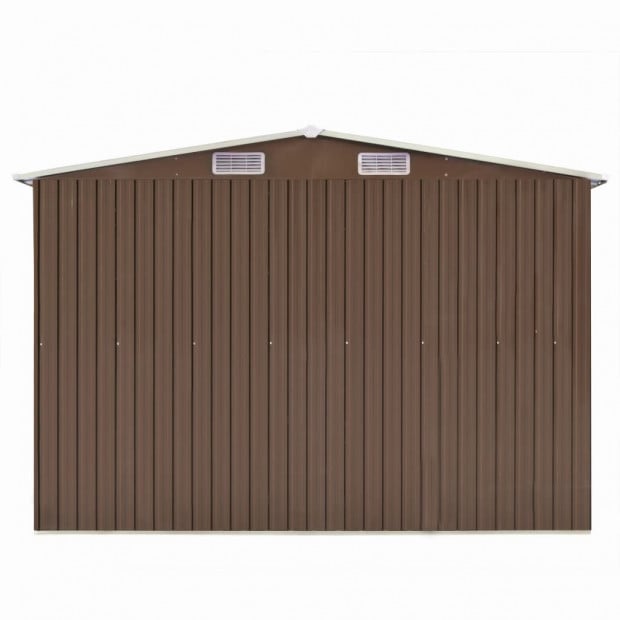 Garden Shed 257x597x178 Cm Metal Brown Image 6