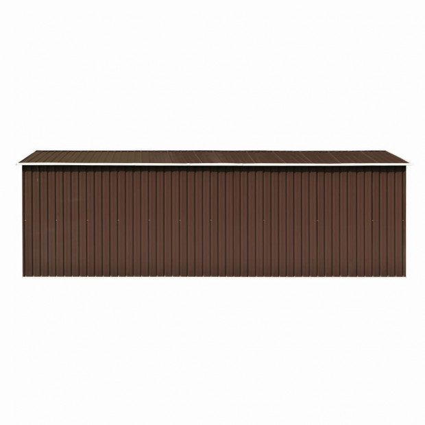 Garden Shed 257x597x178 Cm Metal Brown Image 7