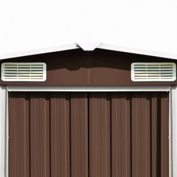 Garden Shed 257x597x178 Cm Metal Brown Image 8
