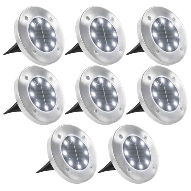 Solar Ground Lights 8 Pcs Led Lights White