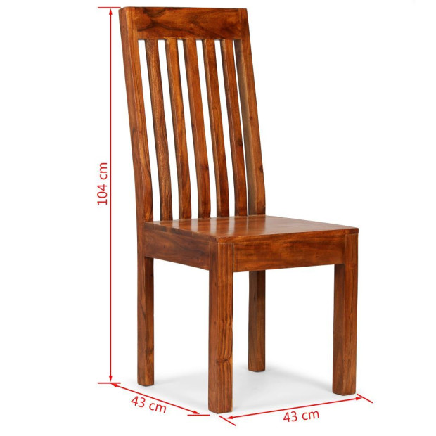 Dining Chairs 6 Pcs Solid Wood With Sheesham Finish Modern Image 10