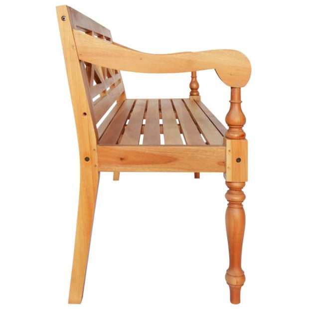 Batavia Bench 136 Cm Solid Mahogany Wood Light Brown Image 3
