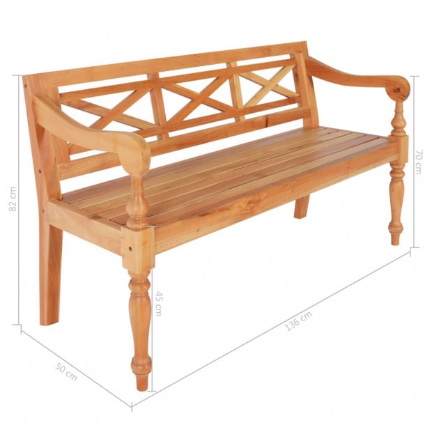 Batavia Bench 136 Cm Solid Mahogany Wood Light Brown Image 6
