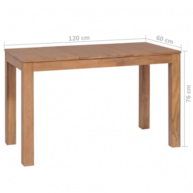 Dining Table Solid Teak Wood With Natural Finish 120x60x76 Cm Image 8