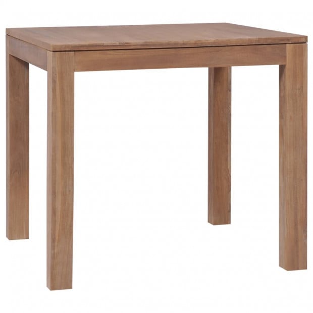 Dining Table Solid Teak Wood With Natural Finish 82x80x76 Cm Image 2