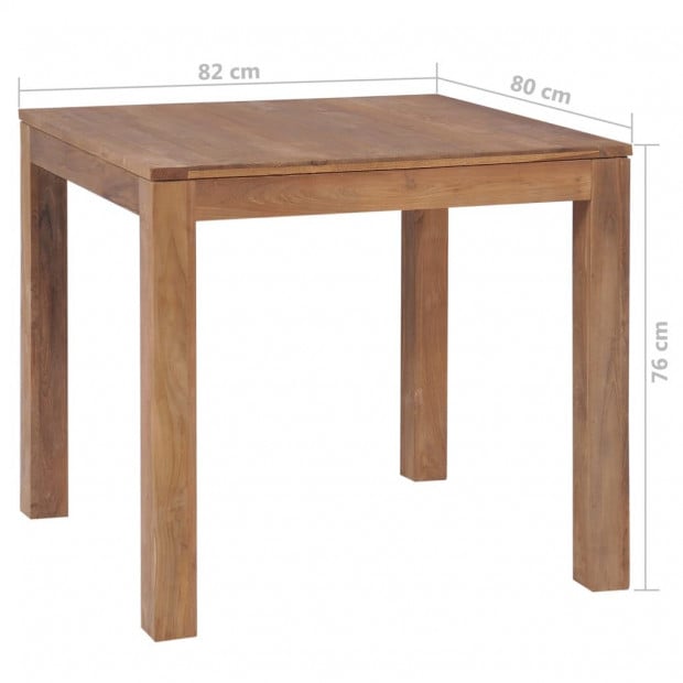 Dining Table Solid Teak Wood With Natural Finish 82x80x76 Cm Image 6