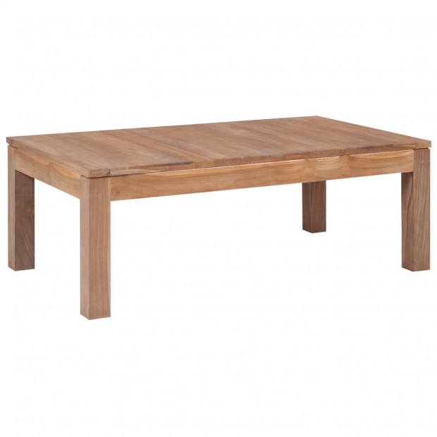 Coffee Table Solid Teak Wood With Natural Finish 110x60x40 Cm