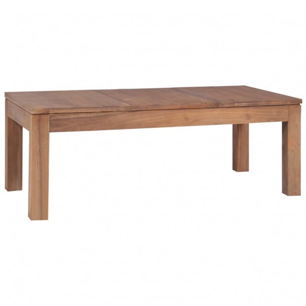 Coffee Table Solid Teak Wood With Natural Finish 110x60x40 Cm Image 3