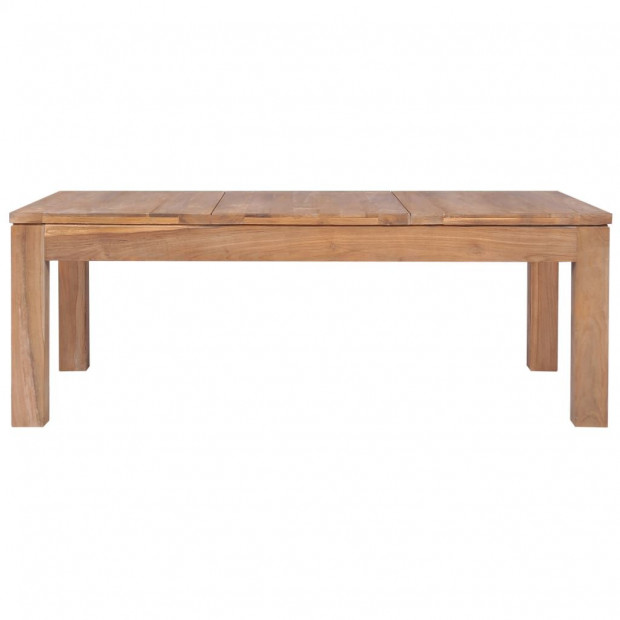 Coffee Table Solid Teak Wood With Natural Finish 110x60x40 Cm Image 4