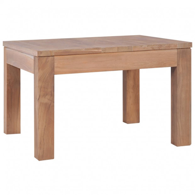 Coffee Table Solid Teak Wood With Natural Finish 60x60x40 Cm Image 3