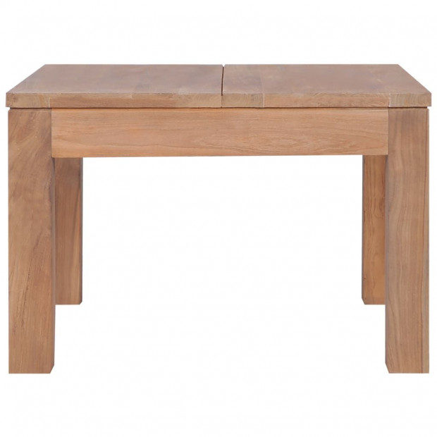 Coffee Table Solid Teak Wood With Natural Finish 60x60x40 Cm Image 4