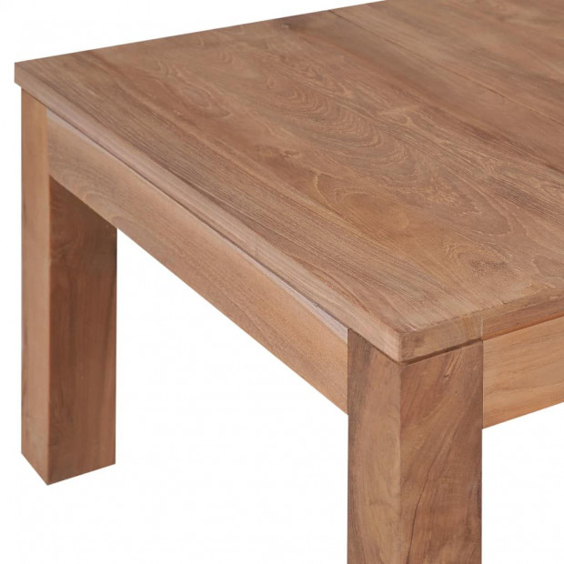 Coffee Table Solid Teak Wood With Natural Finish 60x60x40 Cm Image 5