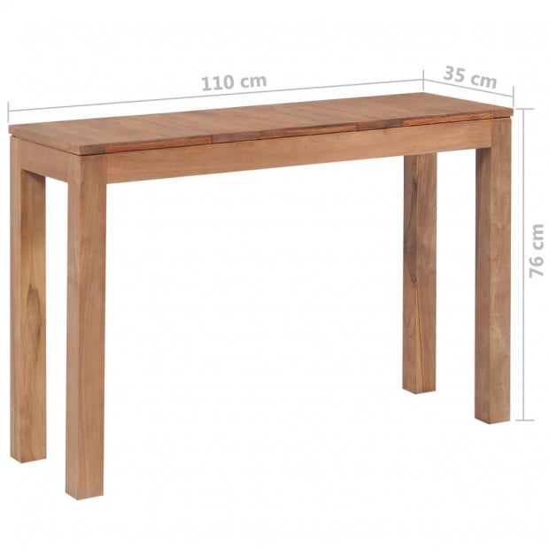 Console Table Solid Teak Wood With Natural Finish 110x35x76 Cm Image 8