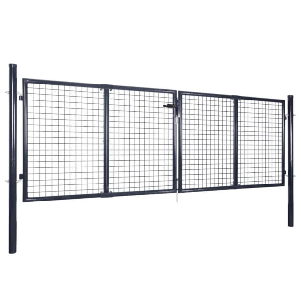 Mesh Garden Gate Galvanised Steel 289x100 Cm Grey Image 2