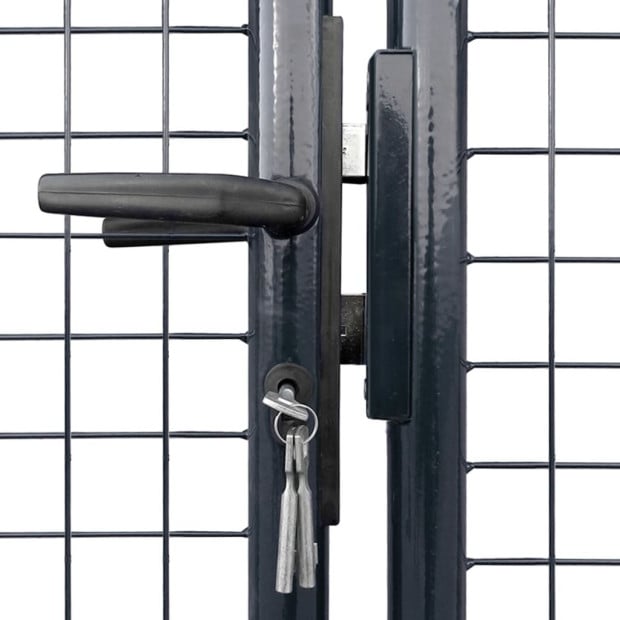 Mesh Garden Gate Galvanised Steel 289x100 Cm Grey Image 4