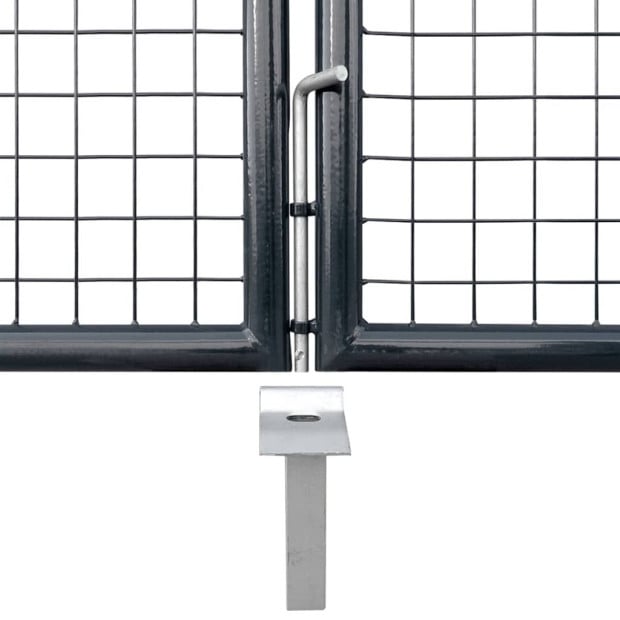 Mesh Garden Gate Galvanised Steel 289x100 Cm Grey Image 6