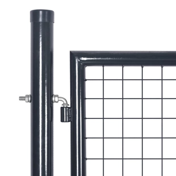 Mesh Garden Gate Galvanised Steel 289x125 Cm Grey Image 3