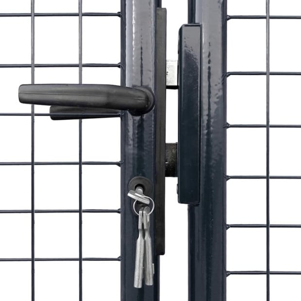 Mesh Garden Gate Galvanised Steel 289x125 Cm Grey Image 4