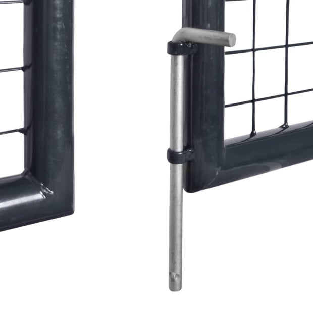 Mesh Garden Gate Galvanised Steel 289x125 Cm Grey Image 5