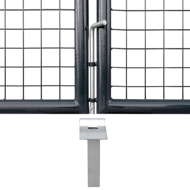 Mesh Garden Gate Galvanised Steel 289x125 Cm Grey Image 6