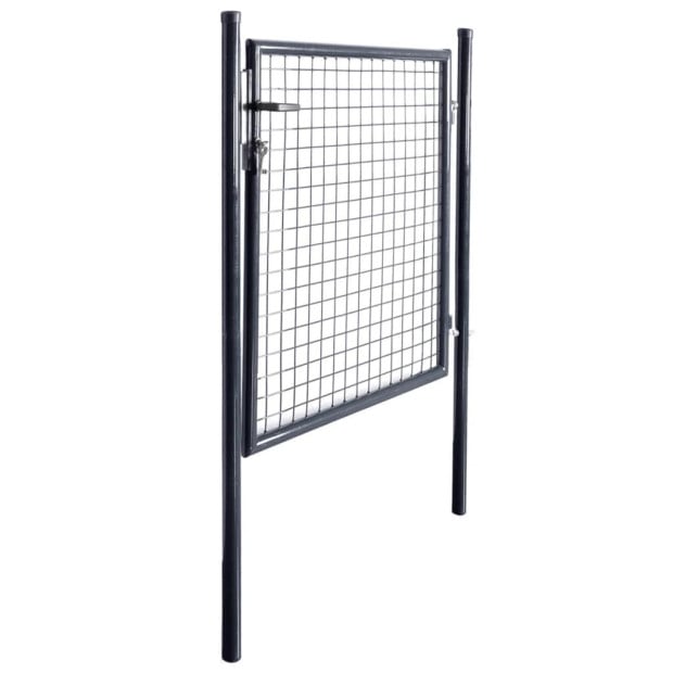 Mesh Garden Gate Galvanised Steel 85.5x100 Cm Grey Image 2