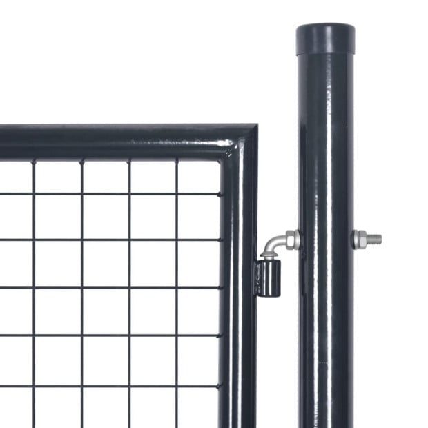 Mesh Garden Gate Galvanised Steel 85.5x100 Cm Grey Image 3