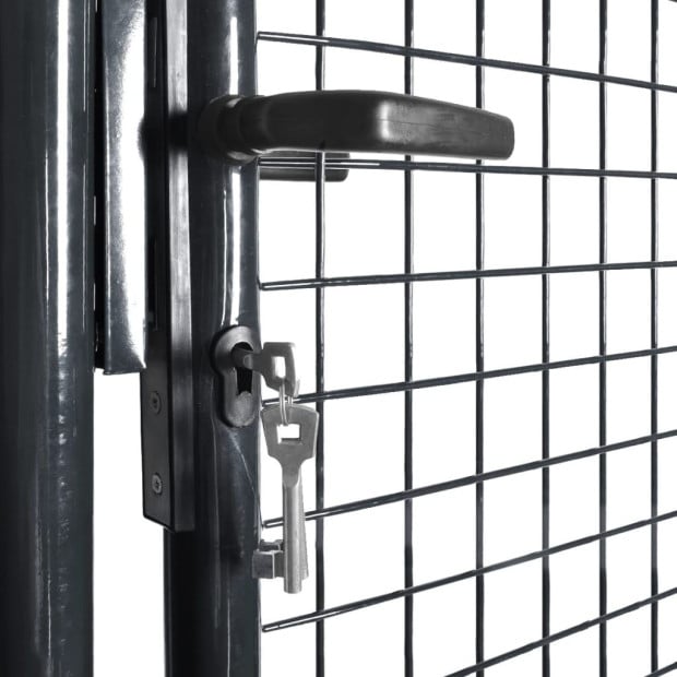 Mesh Garden Gate Galvanised Steel 85.5x100 Cm Grey Image 4