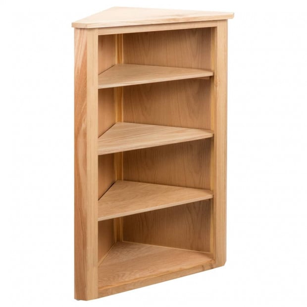 Corner Shelf 59x36x100 Cm Solid Oak Wood