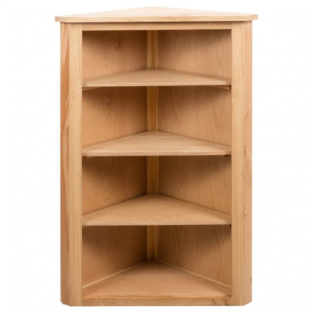 Corner Shelf 59x36x100 Cm Solid Oak Wood Image 2