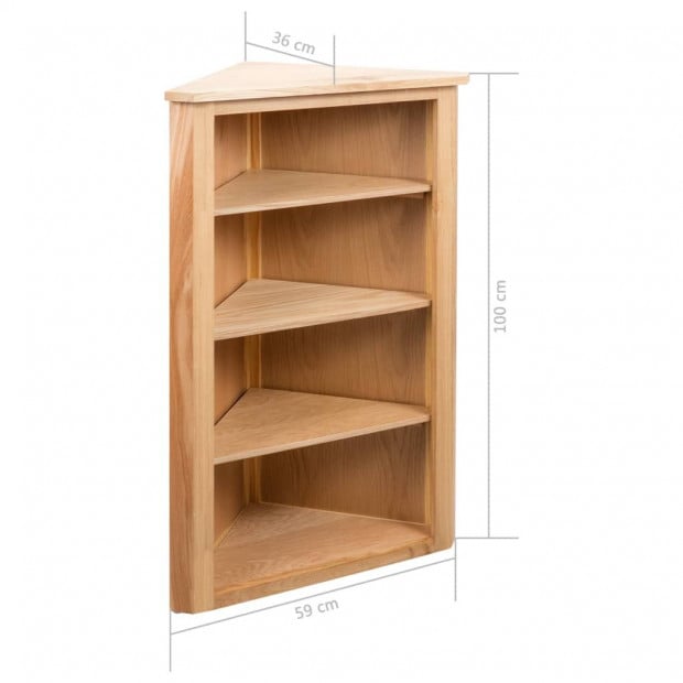 Corner Shelf 59x36x100 Cm Solid Oak Wood Image 6