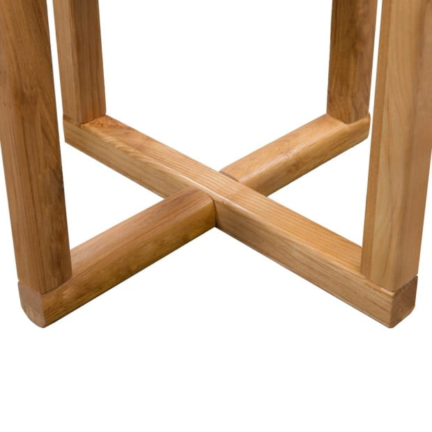 Side Table Round 40 x 50cm Solid Oak Wood Image 8