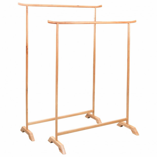 Clothes Racks 2 Pcs Solid Oak Wood