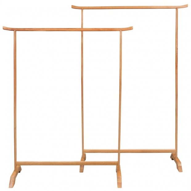 Clothes Racks 2 Pcs Solid Oak Wood Image 2